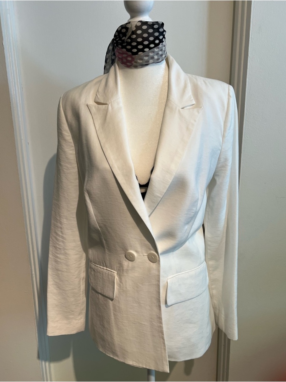 Wayf Cream Dbl Breasted Blazer